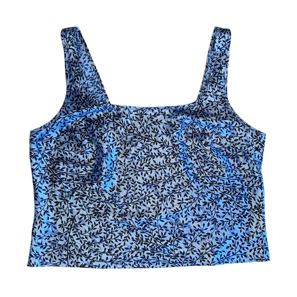 Victoria's Secret Blue Leaf Print Crop Tank